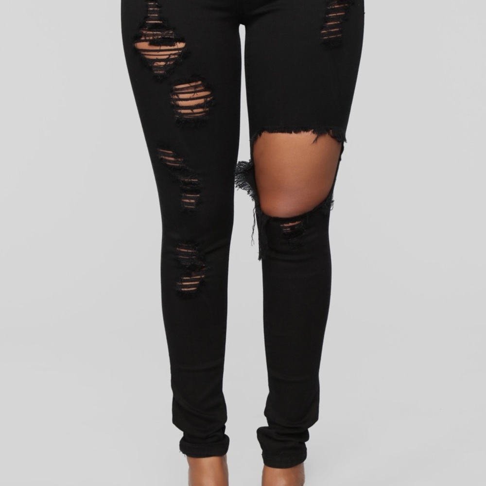 Black, Distressed Fashion Nova Jeans